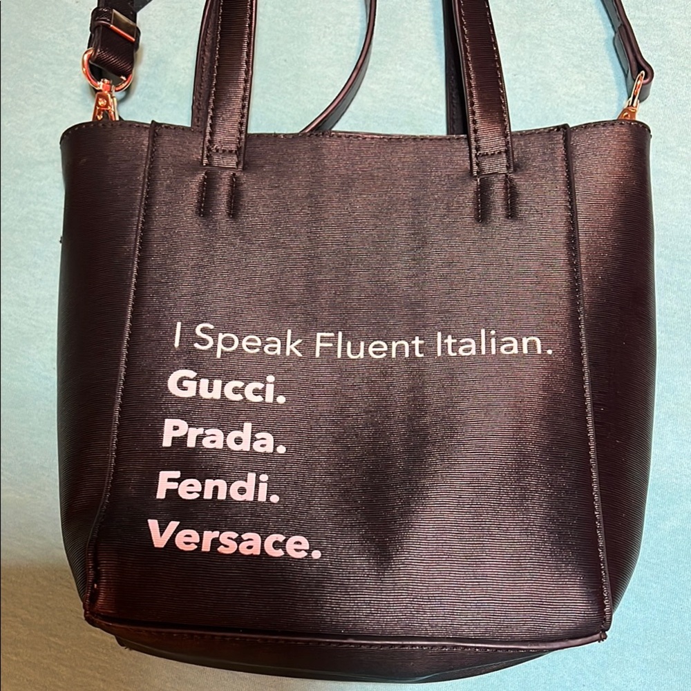 Versatile Black Canvas Tote with Dual Straps By LA/TC (Italian Fashion Brand)